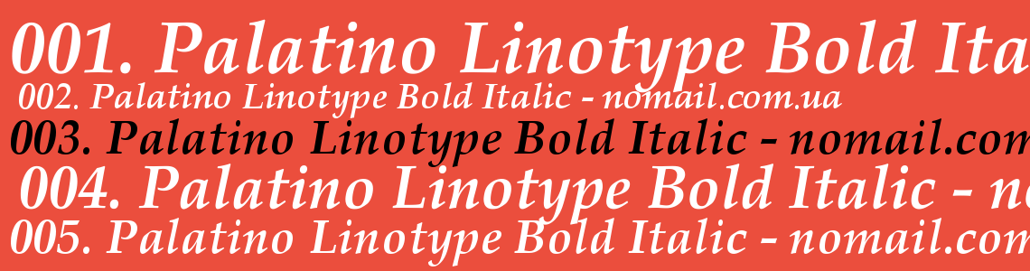 Шрифт Palatino Linotype Bold Italic