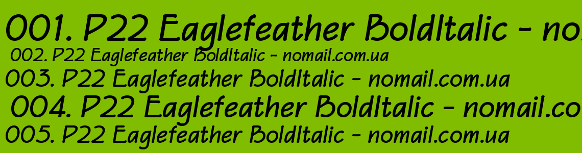 Шрифт P22 Eaglefeather BoldItalic