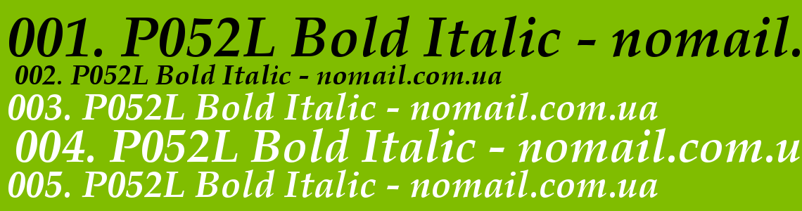 Шрифт P052L Bold Italic