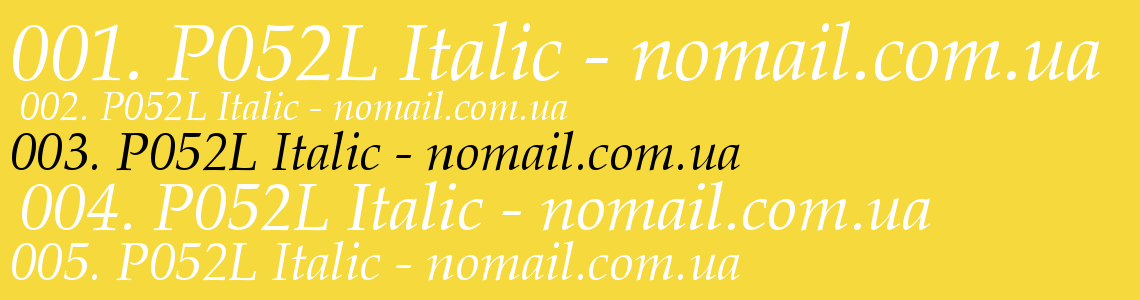 Шрифт P052L Italic