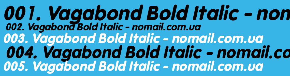 Шрифт Vagabond Bold Italic