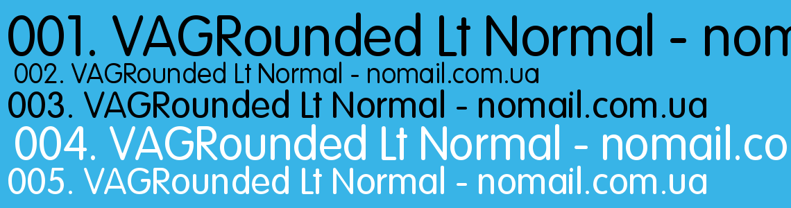 Шрифт VAGRounded Lt Normal