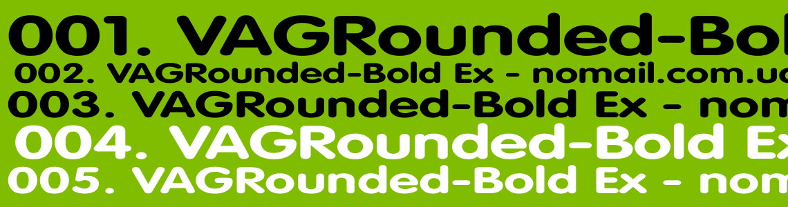Шрифт VAGRounded-Bold Ex