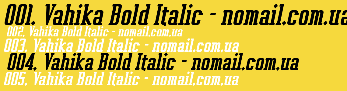Шрифт Vahika Bold Italic