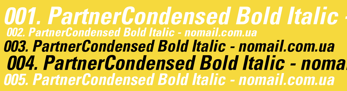 Шрифт PartnerCondensed Bold Italic