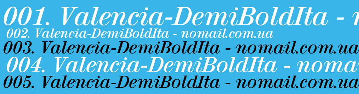 Шрифт Valencia-DemiBoldIta