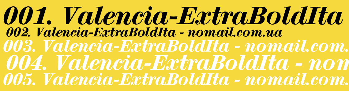 Шрифт Valencia-ExtraBoldIta