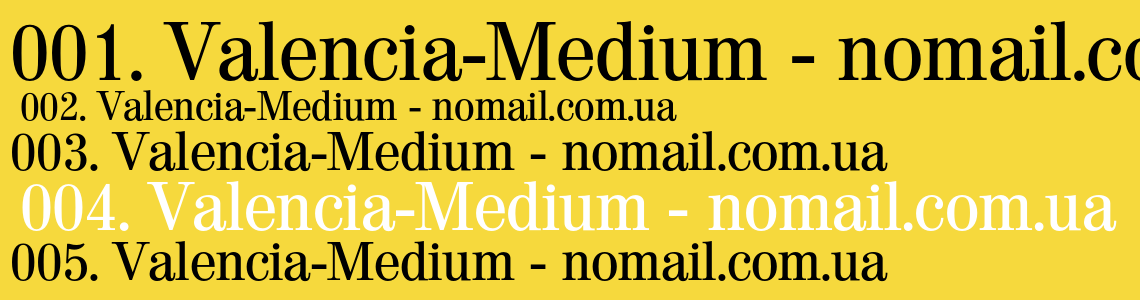 Шрифт Valencia-Medium