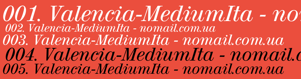 Шрифт Valencia-MediumIta