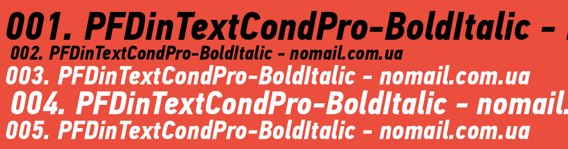 Шрифт PFDinTextCondPro-BoldItalic