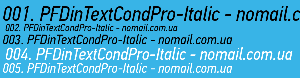 Шрифт PFDinTextCondPro-Italic