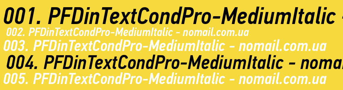 Шрифт PFDinTextCondPro-MediumItalic