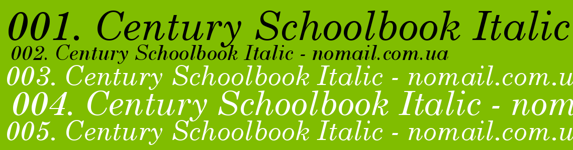 Шрифт Century Schoolbook Italic