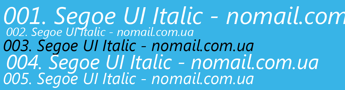 Шрифт Segoe UI Italic