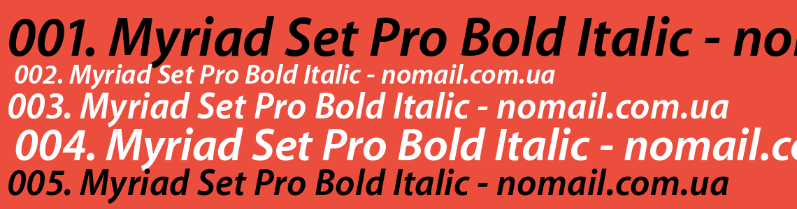 Шрифт Myriad Set Pro Bold Italic