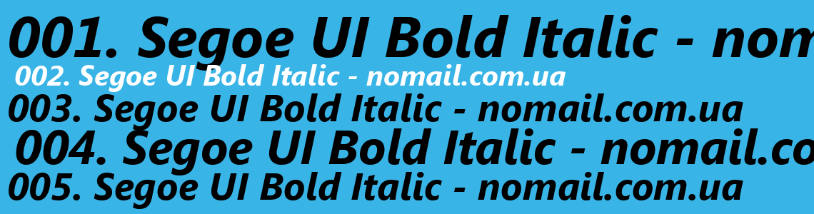 Шрифт Segoe UI Bold Italic