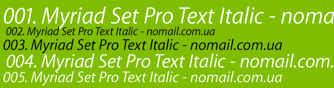 Шрифт Myriad Set Pro Text Italic