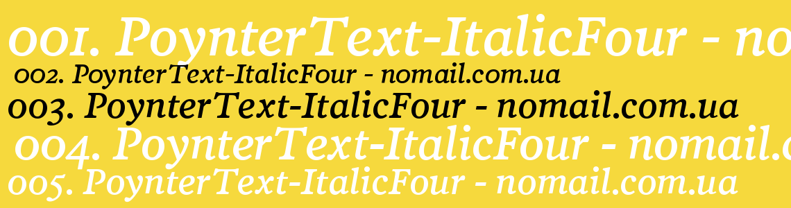 Шрифт PoynterText-ItalicFour