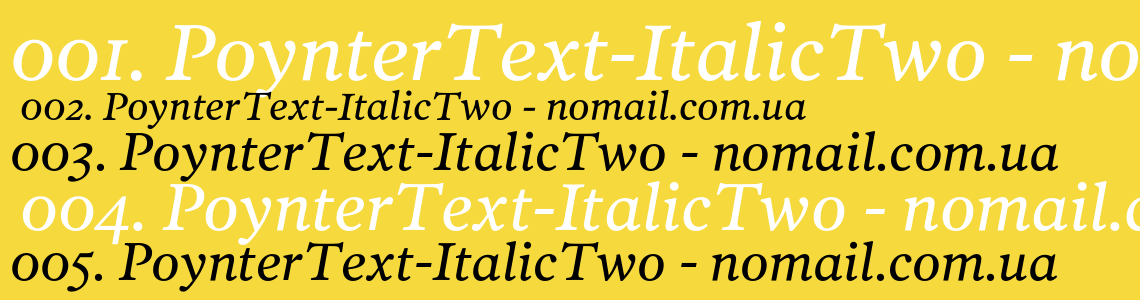 Шрифт PoynterText-ItalicTwo