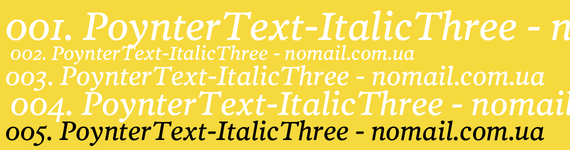 Шрифт PoynterText-ItalicThree