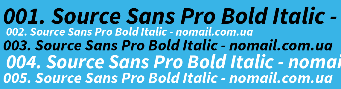 Шрифт Source Sans Pro Bold Italic