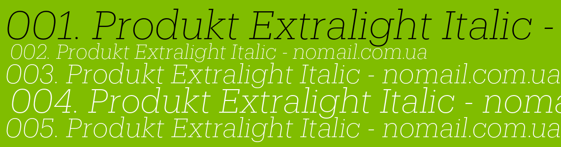 Шрифт Produkt Extralight Italic