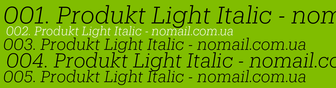 Шрифт Produkt Light Italic