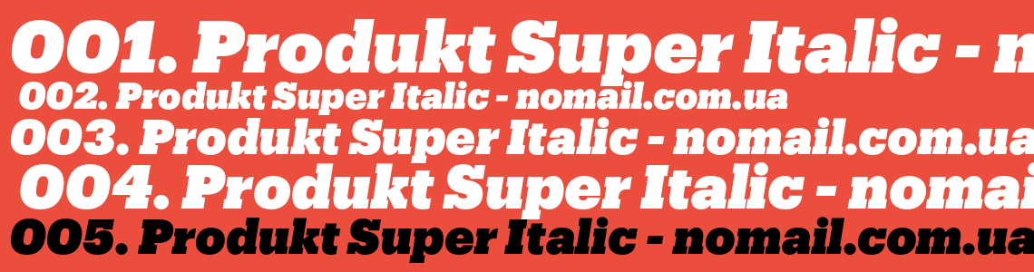 Шрифт Produkt Super Italic