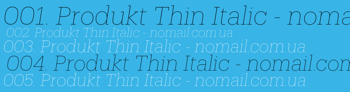 Шрифт Produkt Thin Italic