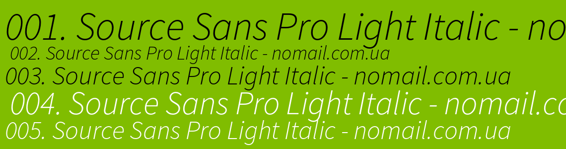 Шрифт Source Sans Pro Light Italic