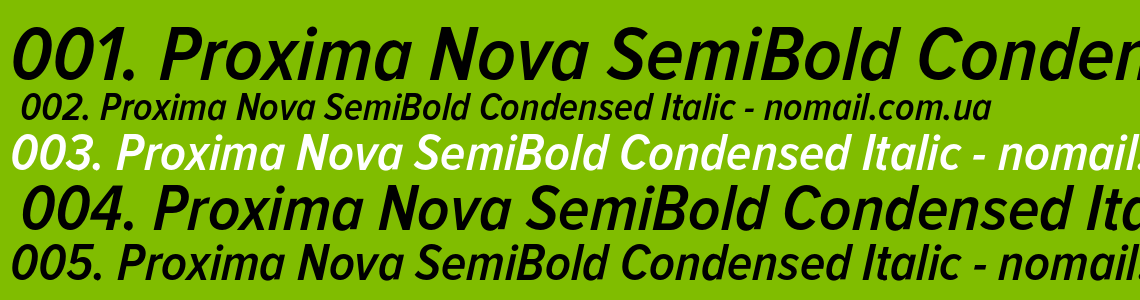 Шрифт Proxima Nova SemiBold Condensed Italic