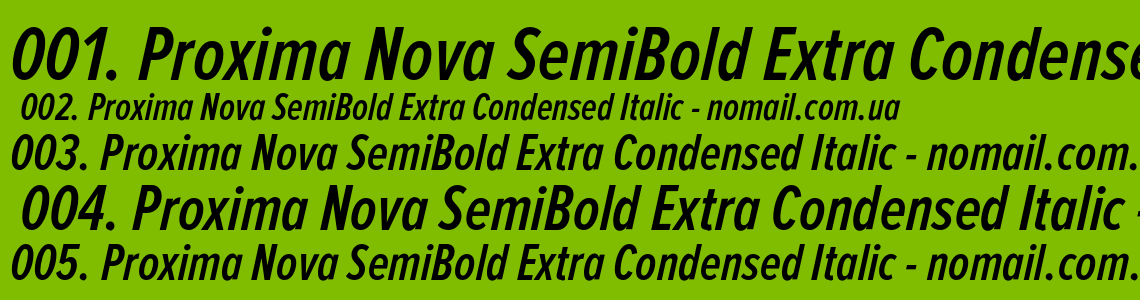 Шрифт Proxima Nova SemiBold Extra Condensed Italic