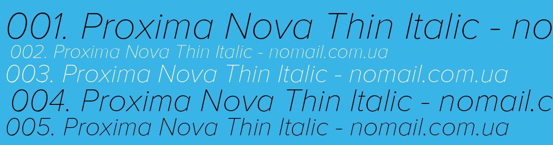 Шрифт Proxima Nova Thin Italic