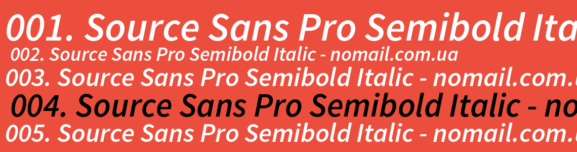 Шрифт Source Sans Pro Semibold Italic