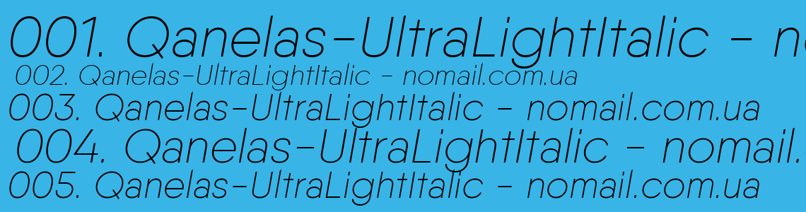 Шрифт Qanelas-UltraLightItalic