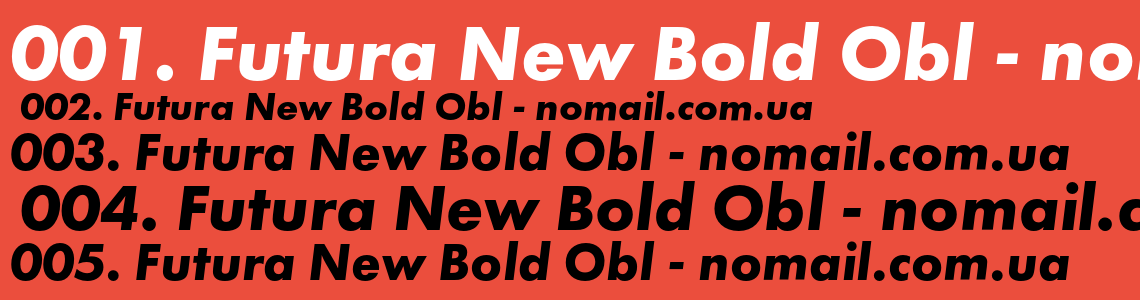 Шрифт Futura New Bold Obl