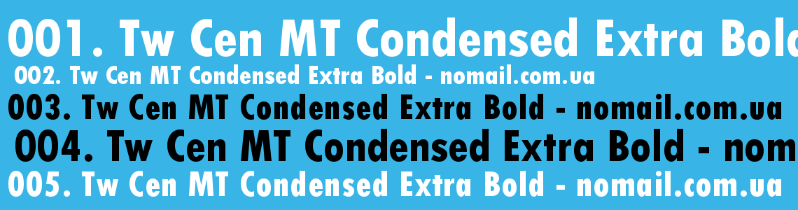 Шрифт Tw Cen MT Condensed Extra Bold