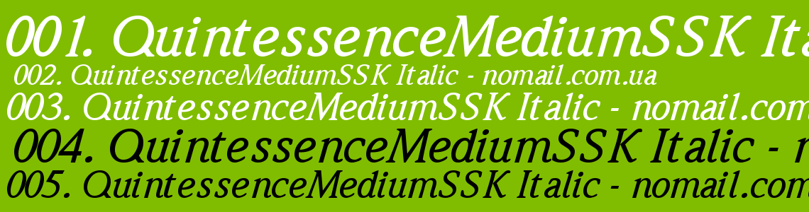 Шрифт QuintessenceMediumSSK Italic