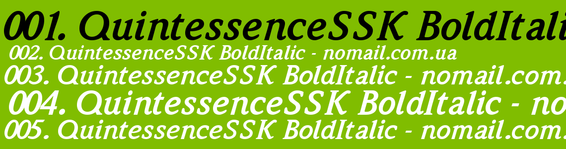 Шрифт QuintessenceSSK BoldItalic