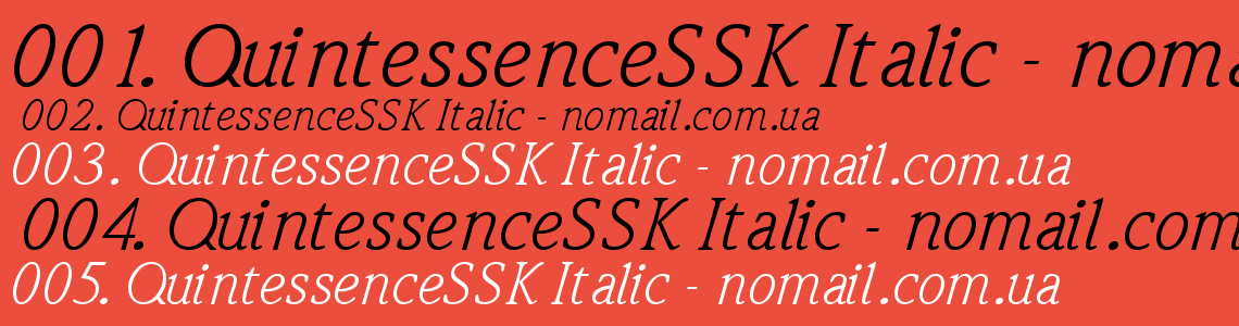 Шрифт QuintessenceSSK Italic