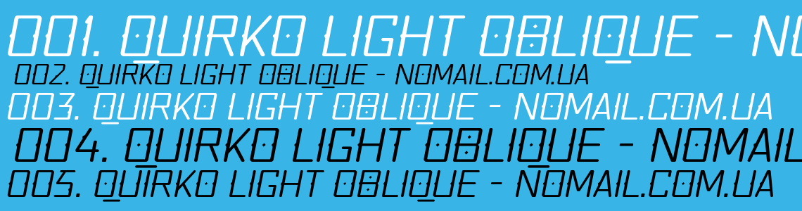 Шрифт Quirko Light Oblique