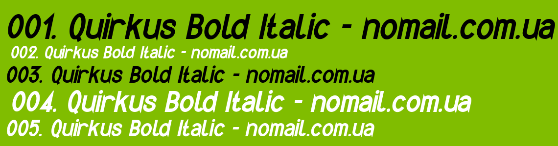 Шрифт Quirkus Bold Italic