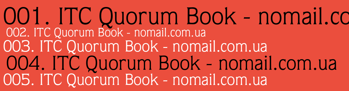 Шрифт ITC Quorum Book