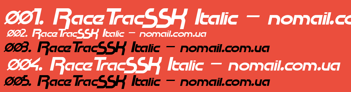 Шрифт RaceTracSSK Italic