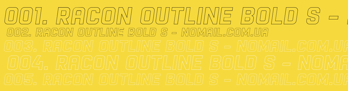 Шрифт Racon Outline Bold S