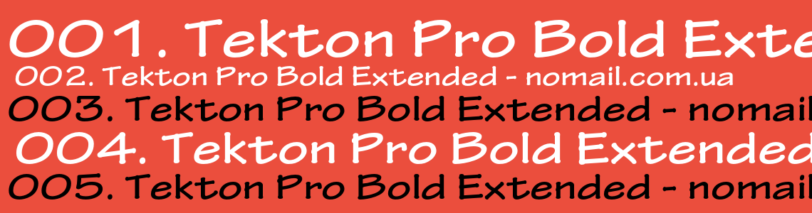 Шрифт Tekton Pro Bold Extended