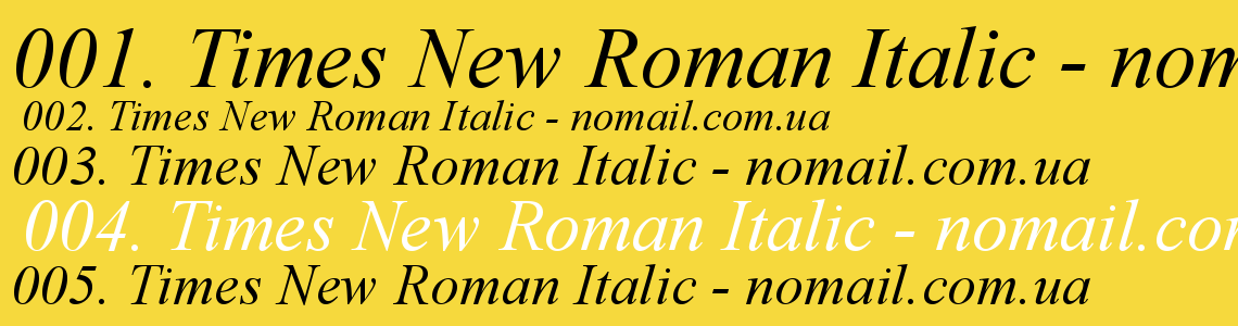 Times new roman курсив