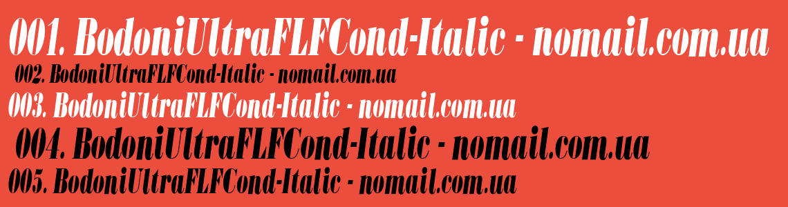 Шрифт BodoniUltraFLFCond-Italic