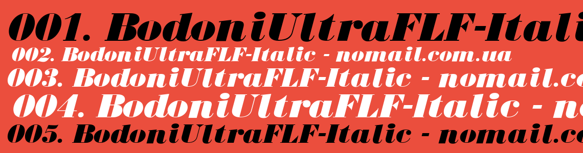 Шрифт BodoniUltraFLF-Italic