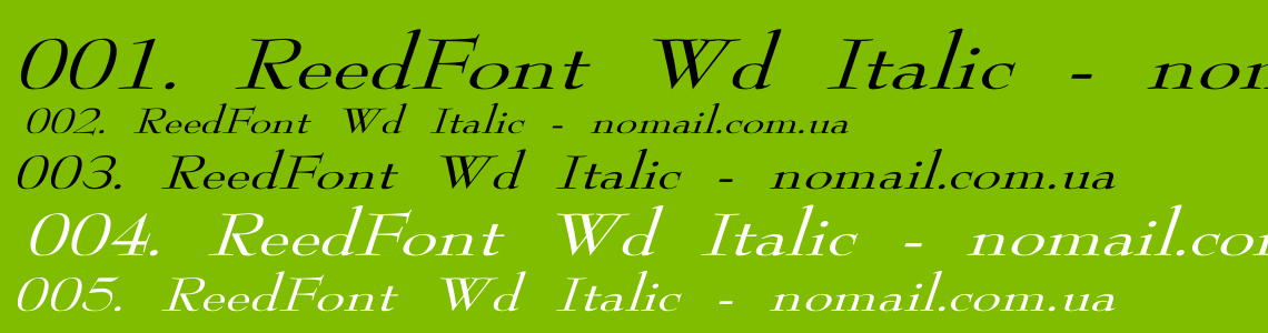 Шрифт ReedFont Wd Italic